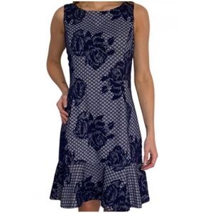 BETSEY JOHNSON FLORAL FIT AND FLARE DRESS